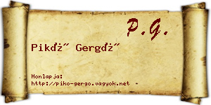 Pikó Gergő névjegykártya