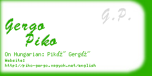 gergo piko business card